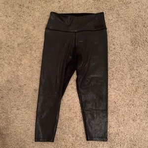 Pink sparkly black leggings